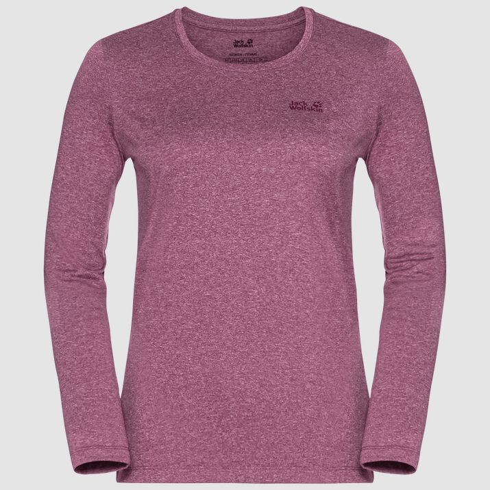 Camiseta Manga Larga Jack Wolfskin Sky Thermal Mujer Morados Mexico-8143659